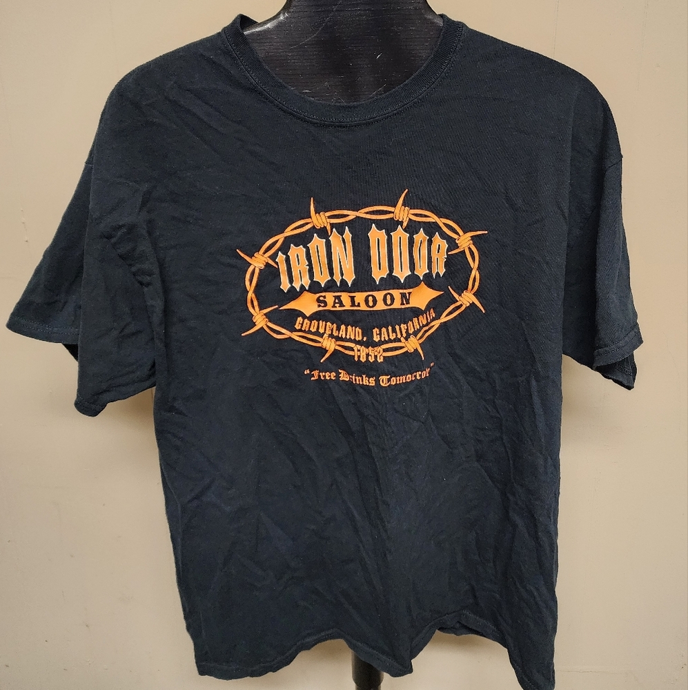 Gildan Ultra Cotton Men's XL Iron Door Saloon Groveland California T-shirt